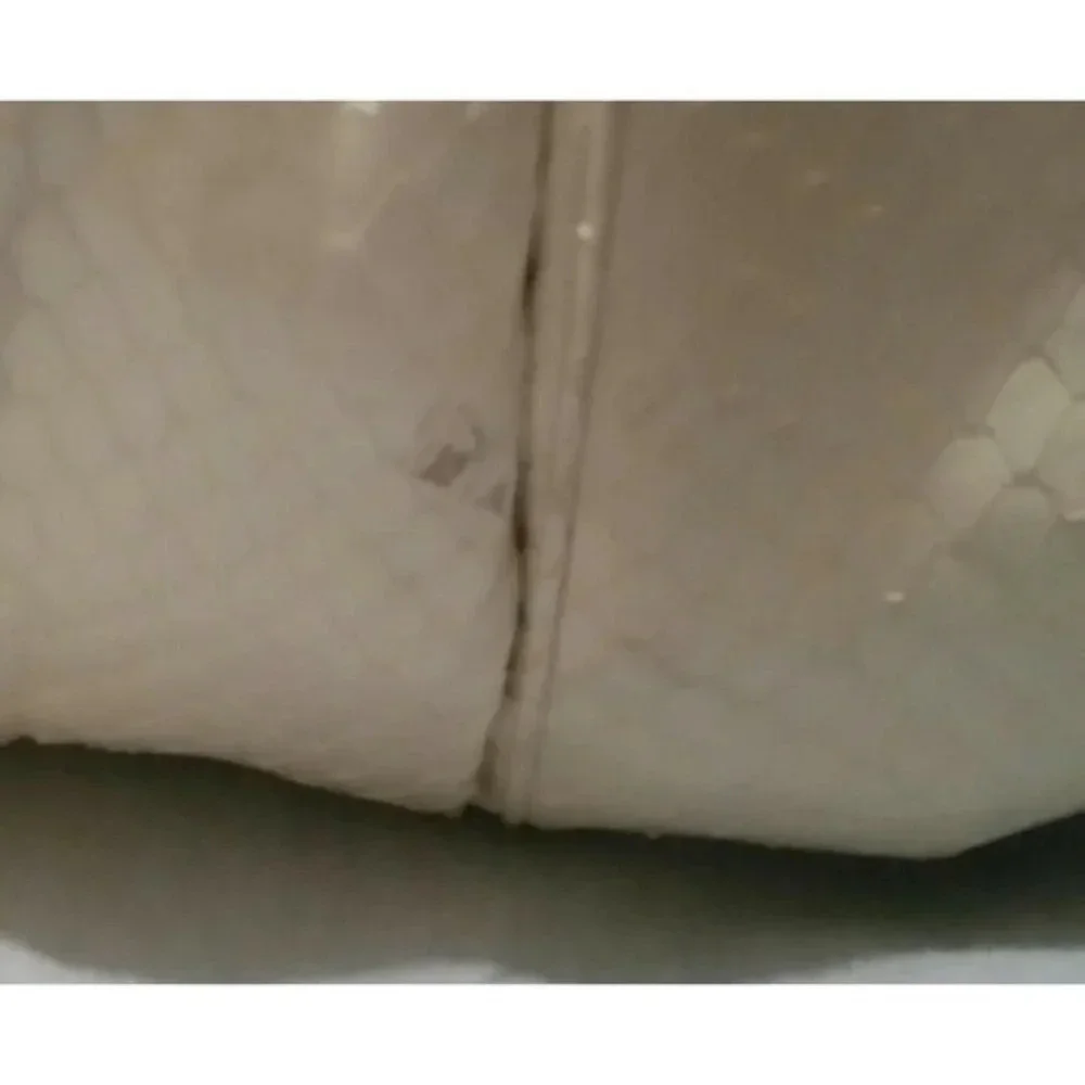 VTG Judith Leiber Snakeskin White Handbag with Pink Agate Grannycore Orig Box